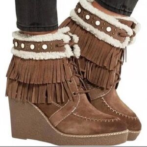 Sam Edelman Brown Suede Tassel Ankle Boots Size 9 | California Cowgirl Y2K Boho